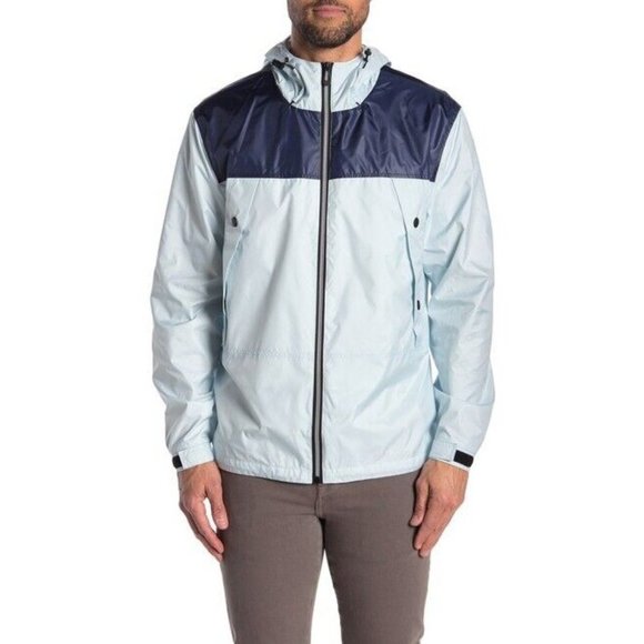Noize Other - Noize NEW Mens Blue Colorblock Oden Hooded Zip Up Windbreaker Ret. $198 Size XL